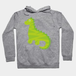 Green Cute Dinosaur on Green background Hoodie